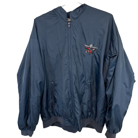 Vintage Holland America Line Cruise Ship Windbreaker Jacket Hoodie Men’s M - Picture 1 of 4